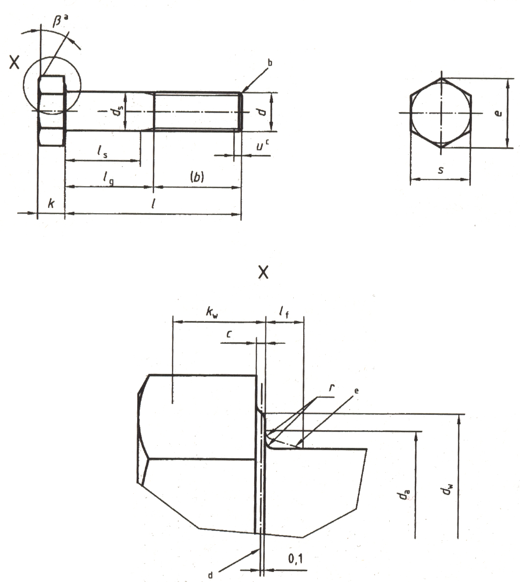 Hexagon head bolts - Product grades A and B(ISO 4014:1999)